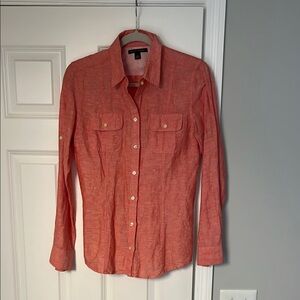 Banana Republic salmon linen Shirt, size 6